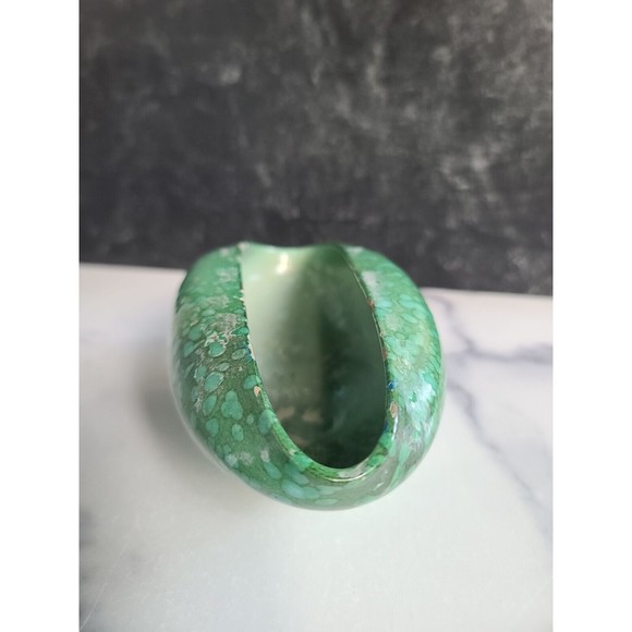 Italian Pottery Abstract Planter in Blue And Green Drip Vintage Mid Century - Picture 2 of 10